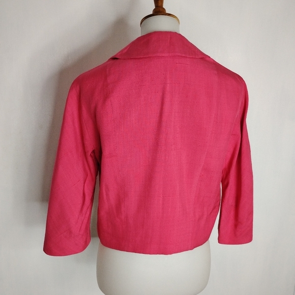 RAW SILK NEIMAN MARCUS CROPPED JACKET - Picture 3 of 10